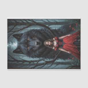 Red and the Black Wolf Tissue Paper