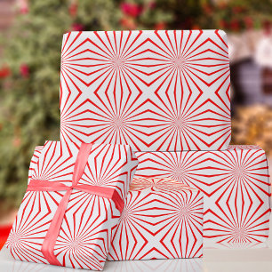 Red and White Abstract Christmas Wrapping Paper