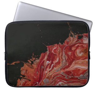 Red and white abstract painting laptop sleeve