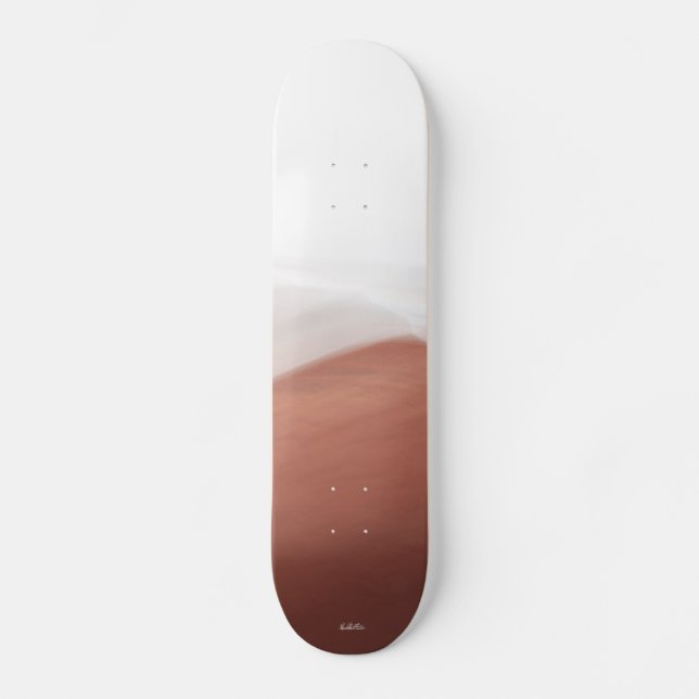 red and white abstract skateboard photo (Front)