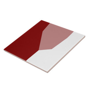 Red and White Abstract Tile