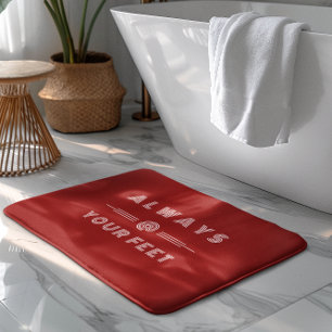 Red and White Always at Your Feet Bath Mat