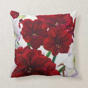 Red and White Amaryllis 2008 Cushion