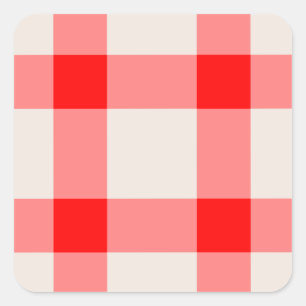 Red and White Background Square Sticker