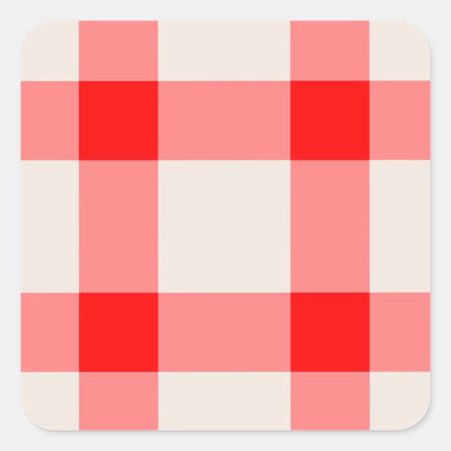 Red and White Background Square Sticker (Front)