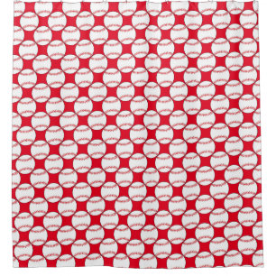 Red and White Balls Shower Curtain