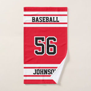 Red and White ⚾ Baseball - 100% Customise Hand Towel