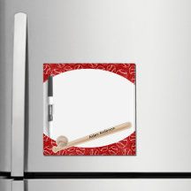 Red and White Baseball Print