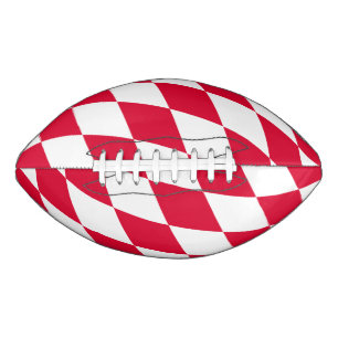 Red and White Bavaria Diamond Flag Pattern American Football