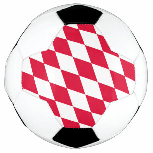 Red and White Bavaria Diamond Flag Pattern Football