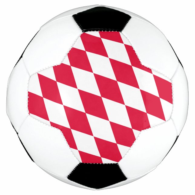 Red and White Bavaria Diamond Flag Pattern Football (Front)