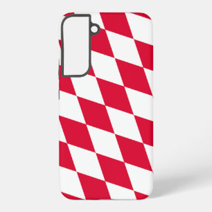 Red and White Bavaria Diamond Flag Pattern Samsung Galaxy Case