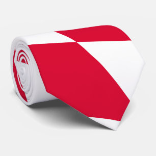 Red and White Bavaria Diamond Flag Pattern Tie
