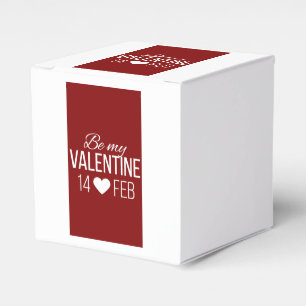 Red And White Be My Valentine Heart Favour Box