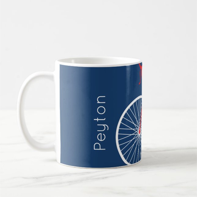 Red and White Bicycle Coffee Mug (Left)