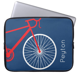 Red and White Bicycle Laptop Sleeve