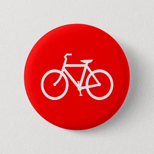 Red and White Bike 6 Cm Round Badge (Front)