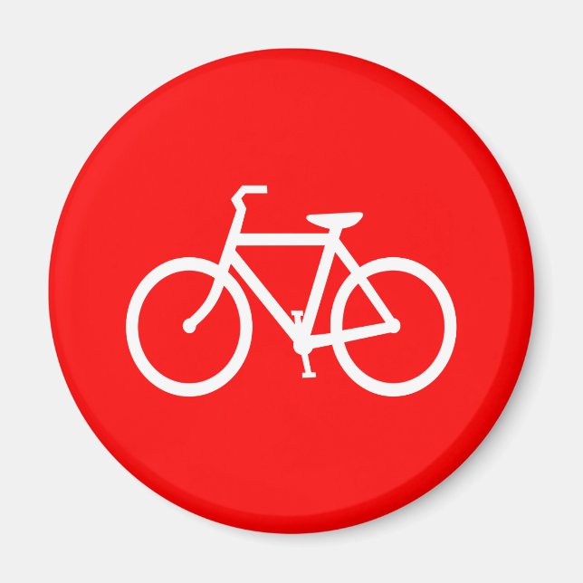 Red and White Bike Magnet (Front)