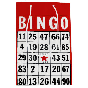 Red And White Bingo Card Medium Gift Bag
