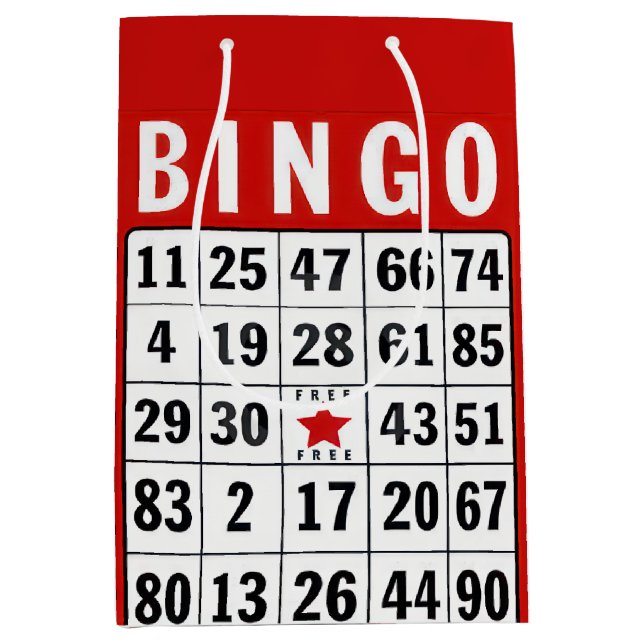 Red And White Bingo Card Medium Gift Bag (Front)