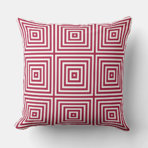 Red And White Box Pattern - Throw Pillow