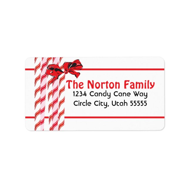 Red and White Bubbles Address Label (Front)