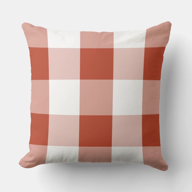 Red and White Buffalo Check Cushion (Front)