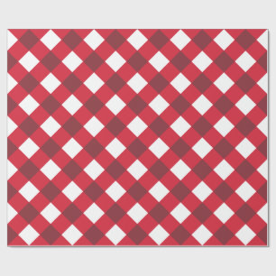 Red And White Buffalo Plaid Wrapping Paper