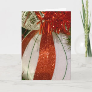 Red and white Bulbs Christmas Card