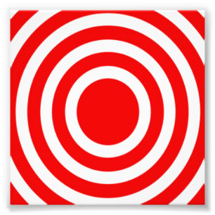 Red and White Bulls-Eye Photo Print