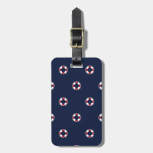 Red And White Buoy Pattern Luggage Tag