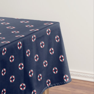 Red And White Buoy Pattern Tablecloth