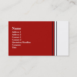 red and white business card
