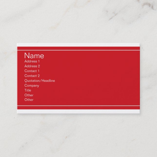 Red and White Business Cards (Front)