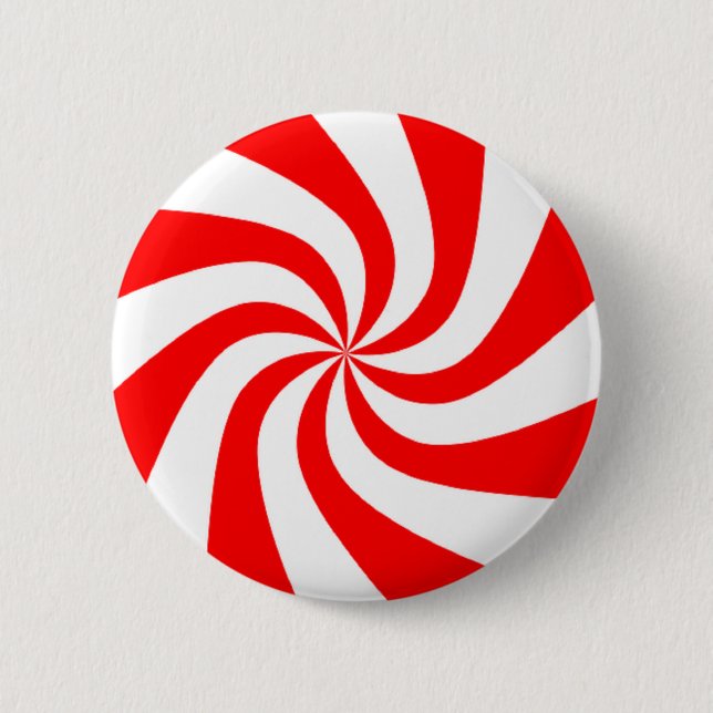red and white candy 6 cm round badge (Front)