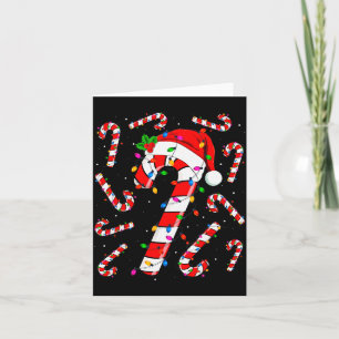 Red And White Candy Cane Santa Christmas Funny Xma Card