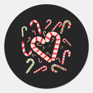 Red And White Candy Cane Santa Christmas Funny Xma Classic Round Sticker