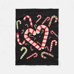 Red And White Candy Cane Santa Christmas Funny Xma Fleece Blanket