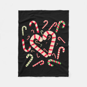 Red And White Candy Cane Santa Christmas Funny Xma Fleece Blanket