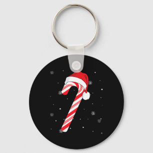 Red And White Candy Cane Santa Christmas Funny Xma Key Ring