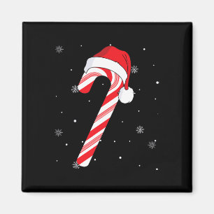 Red And White Candy Cane Santa Christmas Funny Xma Magnet
