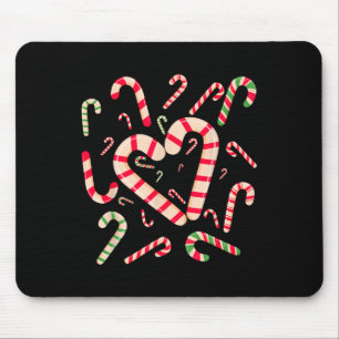 Red And White Candy Cane Santa Christmas Funny Xma Mouse Mat