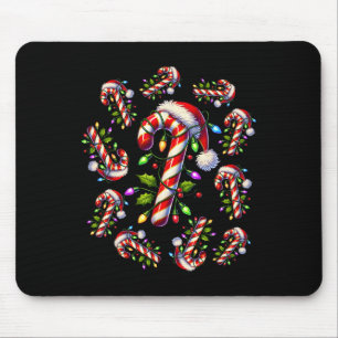 Red And White Candy Cane Santa Christmas Funny Xma Mouse Mat