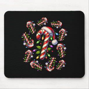 Red And White Candy Cane Santa Christmas Funny Xma Mouse Mat