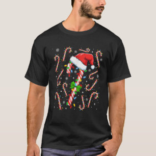 Red And White Candy Cane Santa Christmas Funny Xma T-Shirt