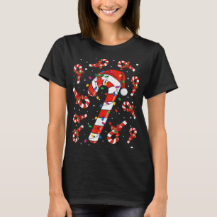 Red And White Candy Cane Santa Christmas Funny Xma T-Shirt
