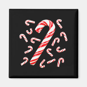 Red And White Candy Cane Santa Christmas Magnet