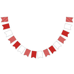 Red and White Candy Cane Striped Bunting Flags
