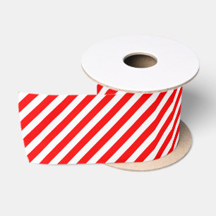 Red and White Candy Cane Stripes Ribbon Satin Ribbon