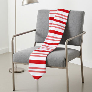 Red and White Candy Cane Stripes Tie